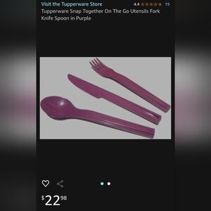 Snap together On the Go Cutlery - Purple (knife, fork,spoon)